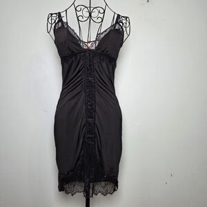 NWT Victoria’s Secret Sexy Little Things Black Lace Chemise Nightgown M